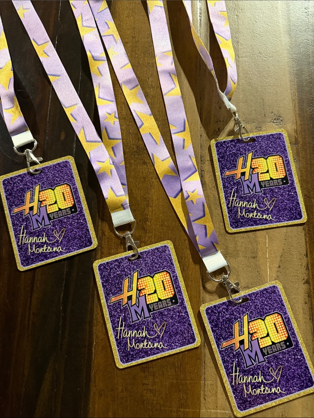 Hannah Montanan 20th anniversary ViP Pass Lanyards - Set of 4